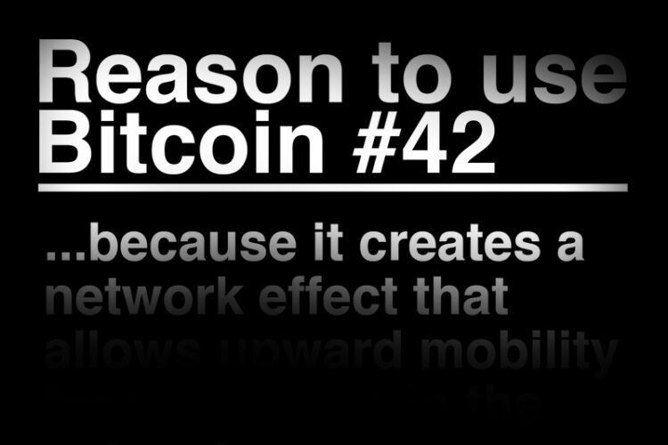 Bitcoin creates a network effect