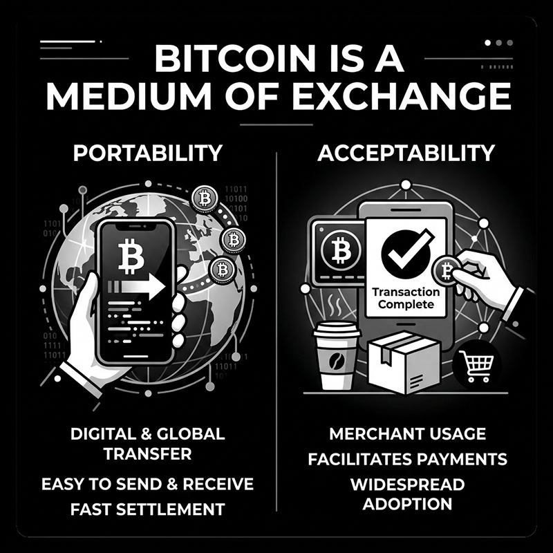 Bitcoin is a medium of exchange